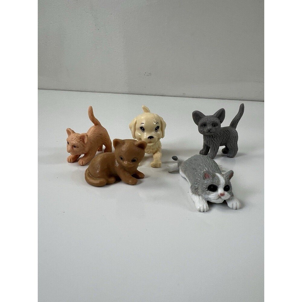 Set Of 5 Miniature Cats And Dog Doll Accessories Pets Replacements Small Toys